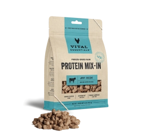 Vital Essentials Beef Recipe Freeze-Dried Raw Protein Mix-In Mini Nibs Topper For Dogs