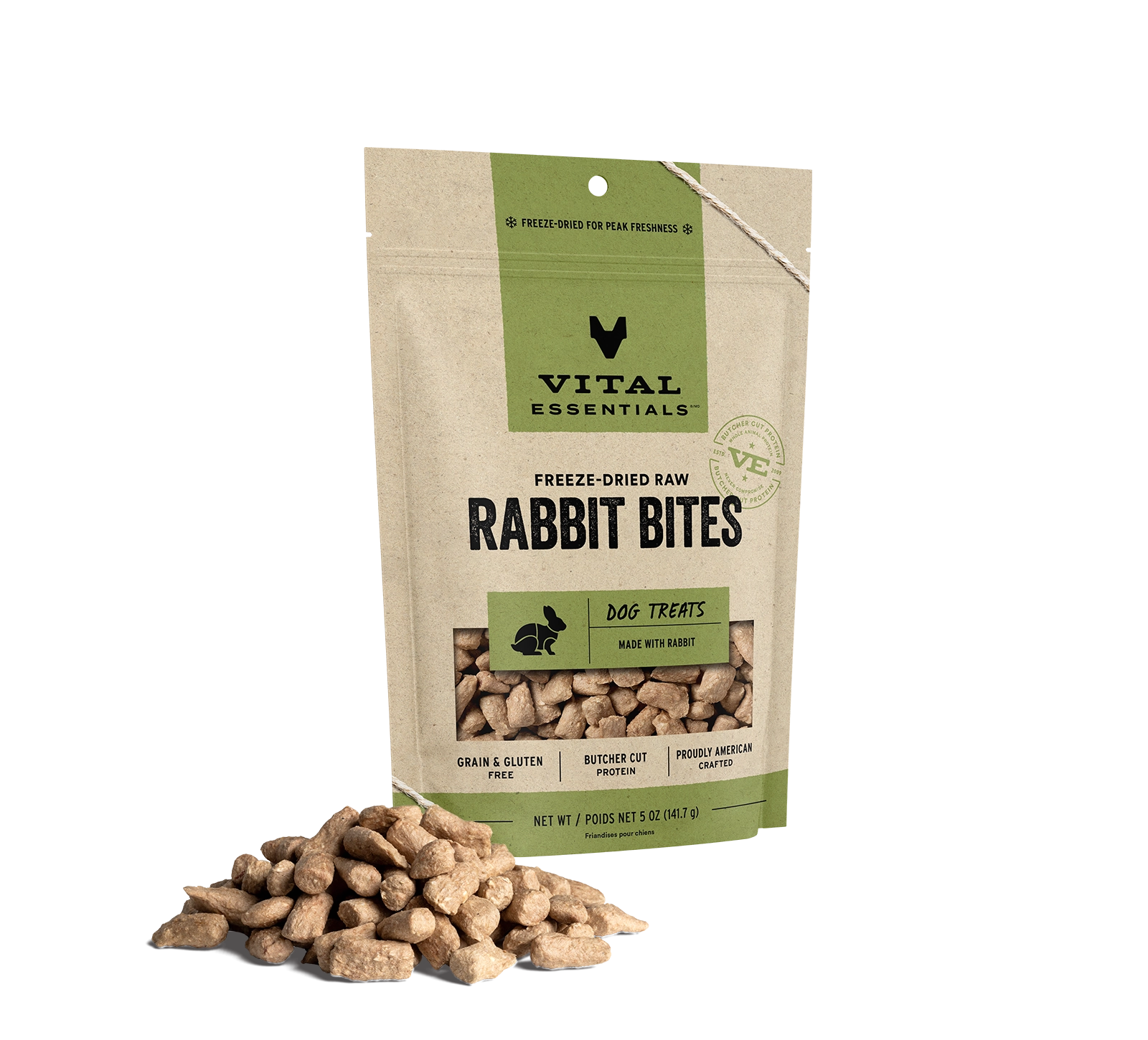 Vital Essentials Freeze-Dried Rabbit Bites Dog Treats