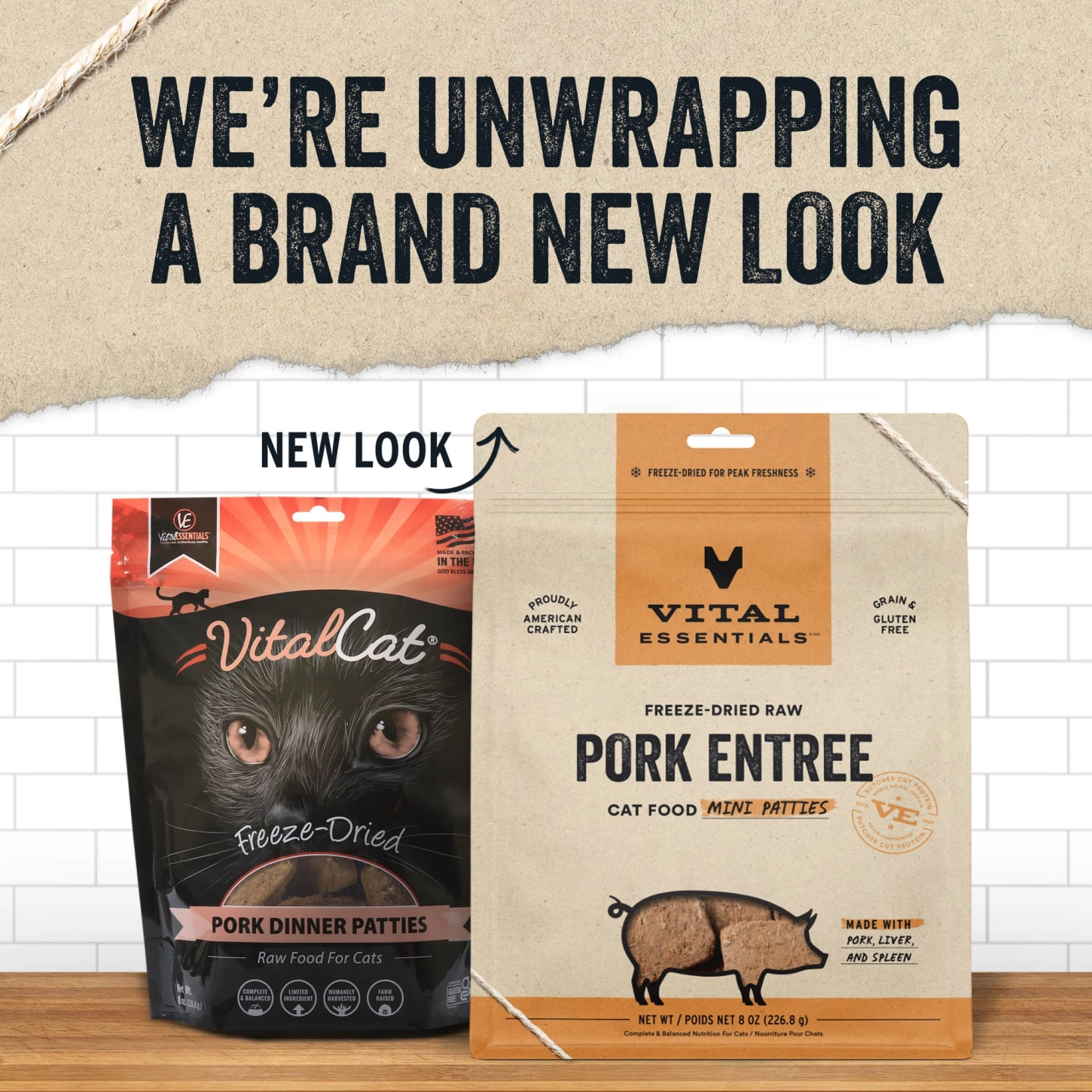 Vital Essentials Pork Entree Mini Patties Freeze-Dried Raw Cat Food