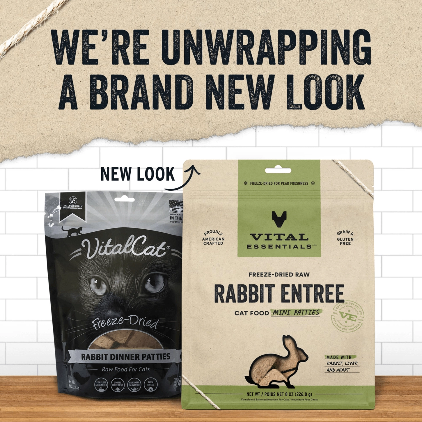 Vital Essentials Rabbit Entree Mini Patties Freeze-Dried Raw Cat Food