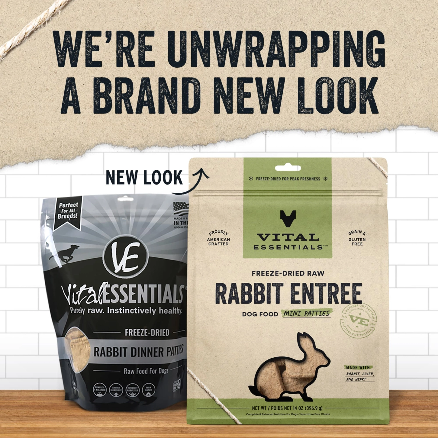 Vital Essentials Rabbit Entree Mini Patties Freeze-Dried Raw Dog Food