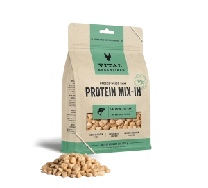 Vital Essentials Salmon Recipe Freeze-Dried Raw Protein Mix-In Mini Nibs Topper For Dogs