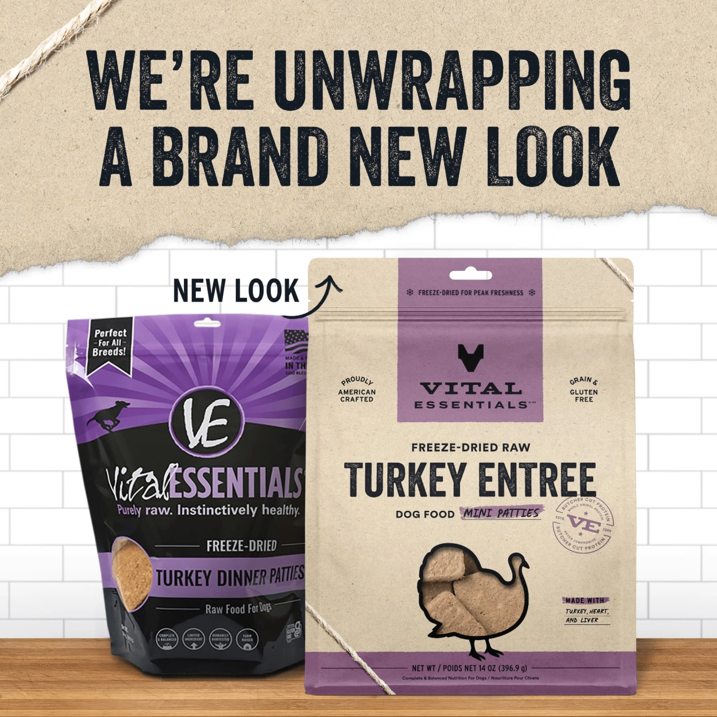 Vital Essentials Turkey Entree Mini Patties Freeze-Dried Raw Dog Food
