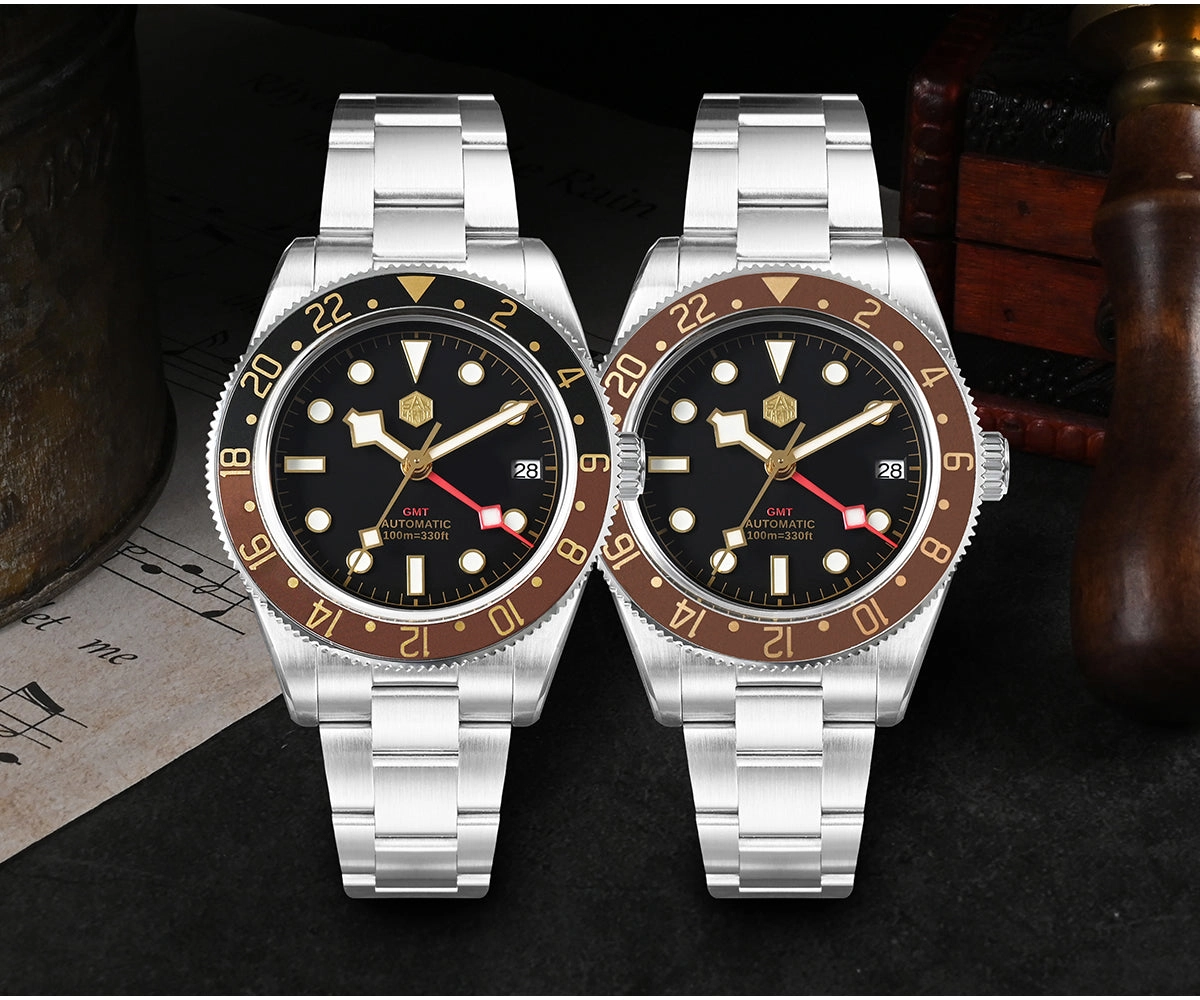 ★WeeklyDeal★San Martin NH34 BB58 GMT Watch SN0109 V2