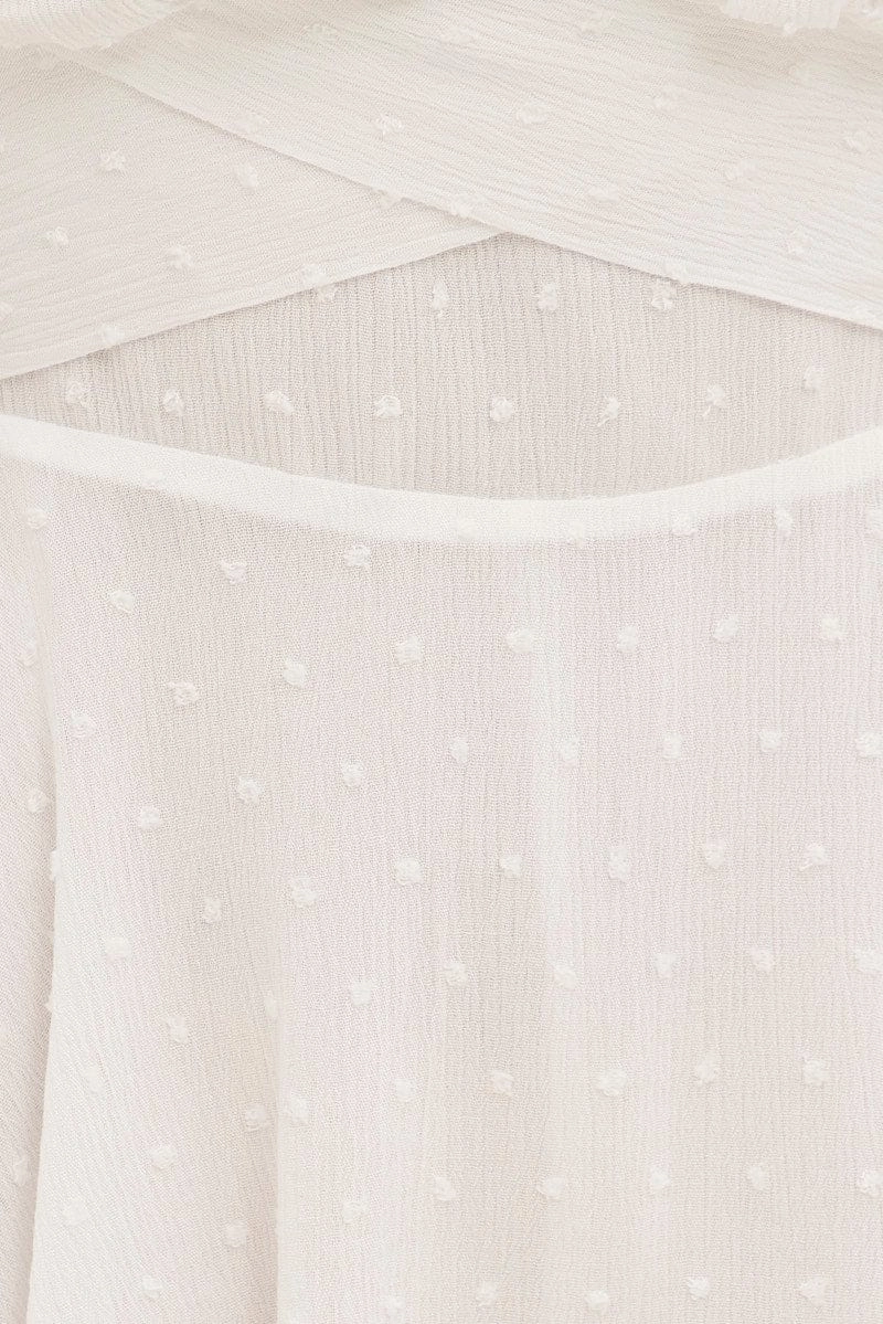 White Ruffle Playsuit Short Sleeve Tie Back