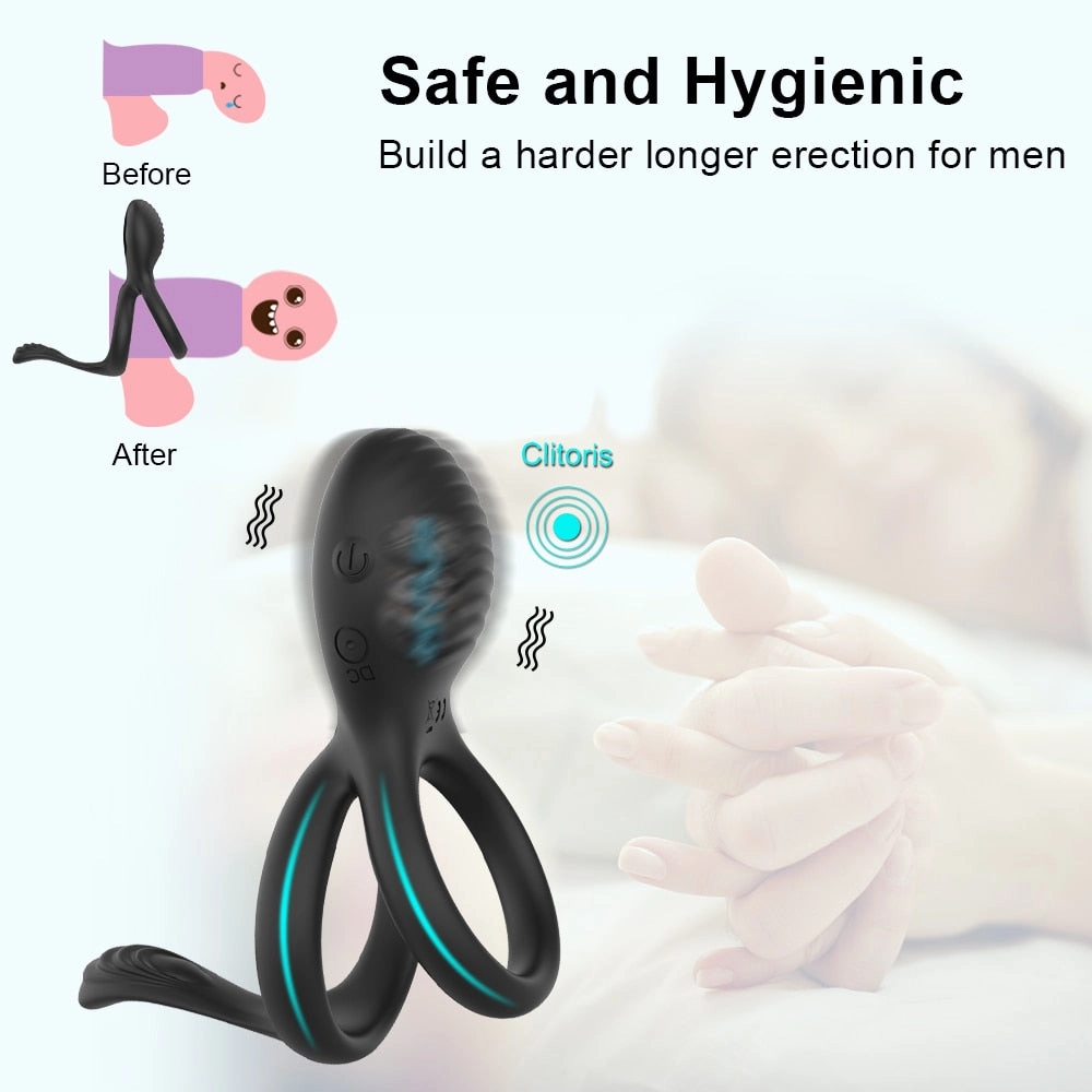Wireless Remote Control Cockring Vibrator Clitoris Stimulation Sleeve for Penis Ring Male Cock Rings