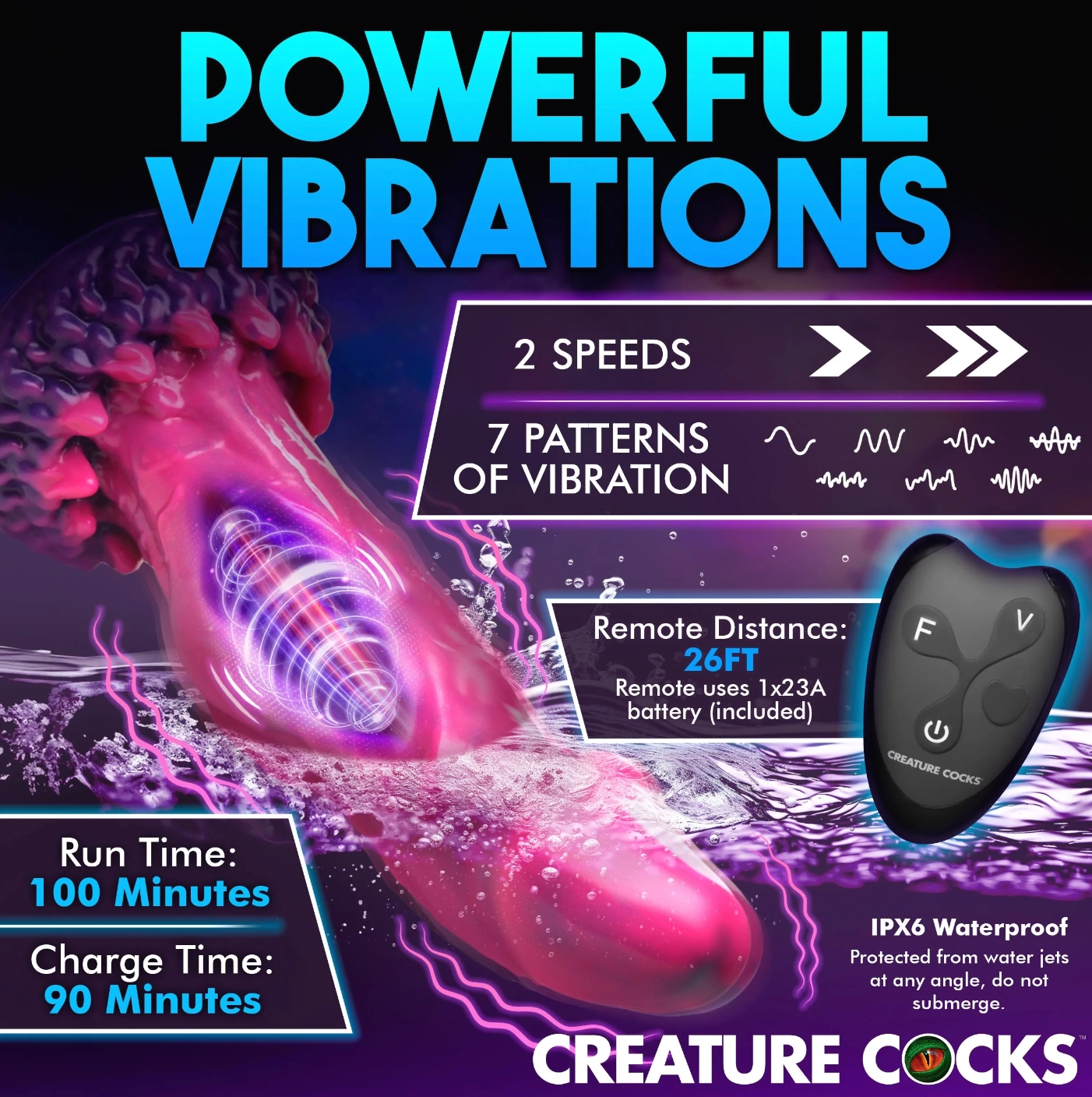 Xenox Vibrating Remote Controlled Dildo by Creature Cocks
