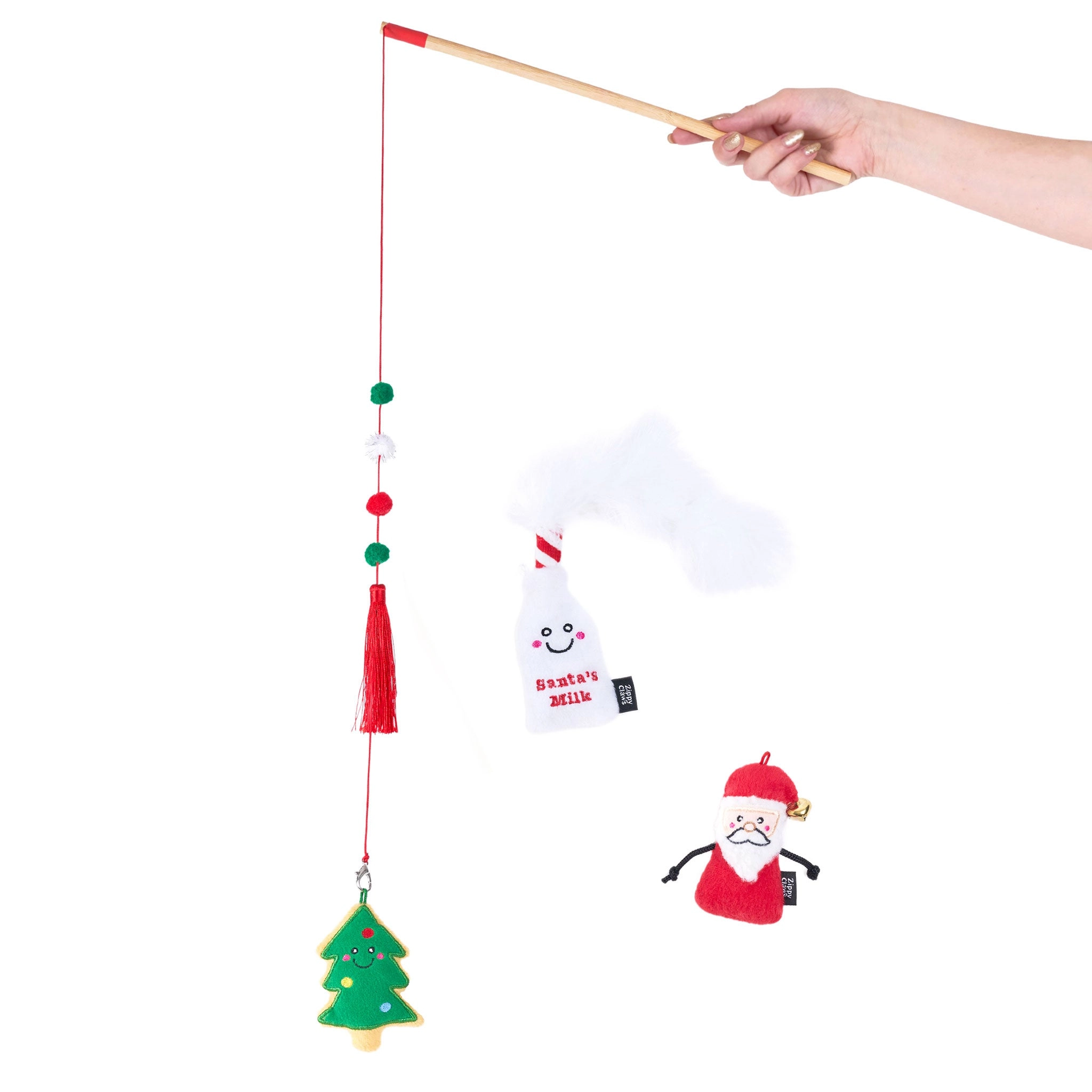 Zippy Claws Holiday Zippy Stick Santa Cookies Dog Toys