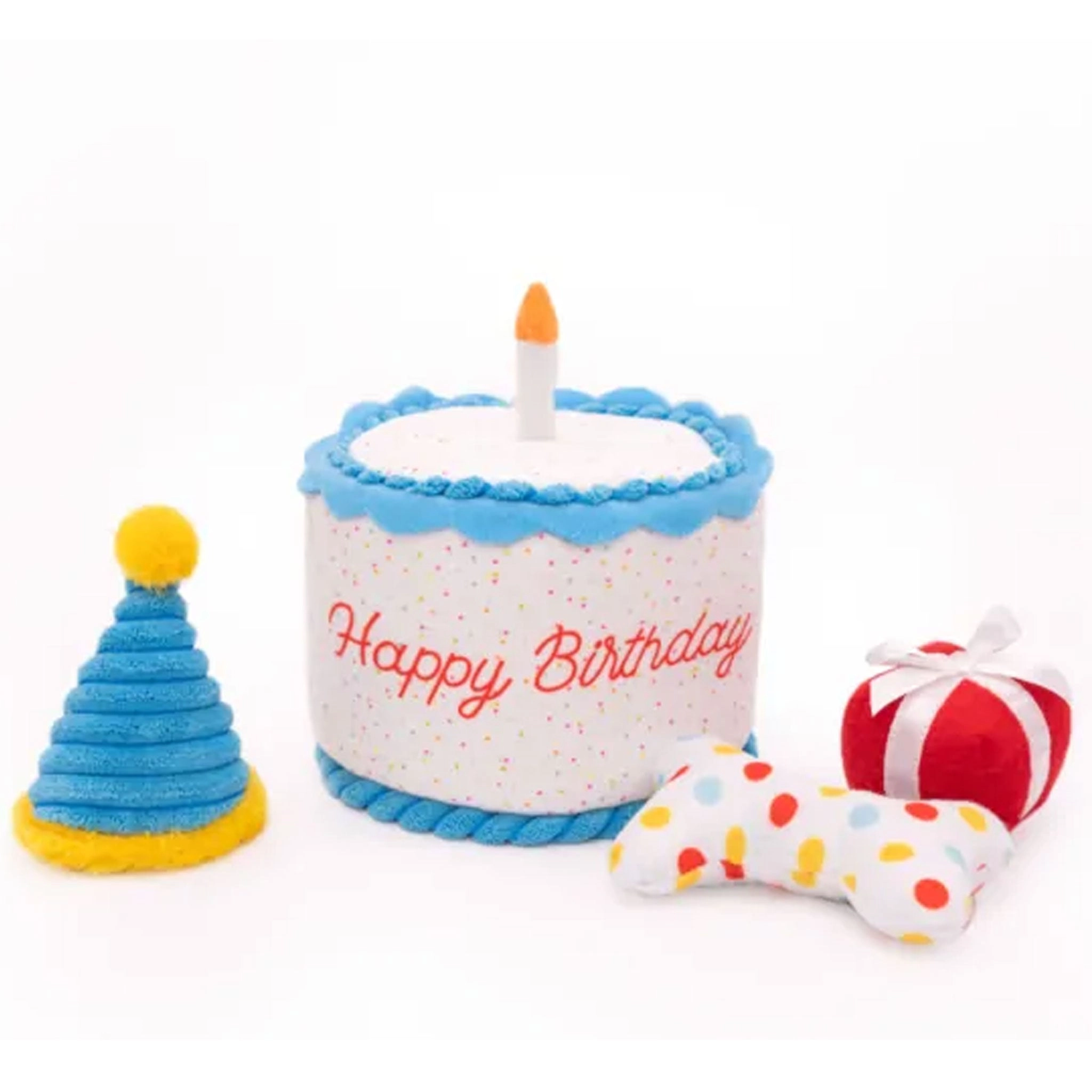 Zippy Paws Birthday Cake Burrow Dog Toy